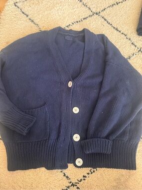 Babaa Deep Navy Knit Button Cardigan